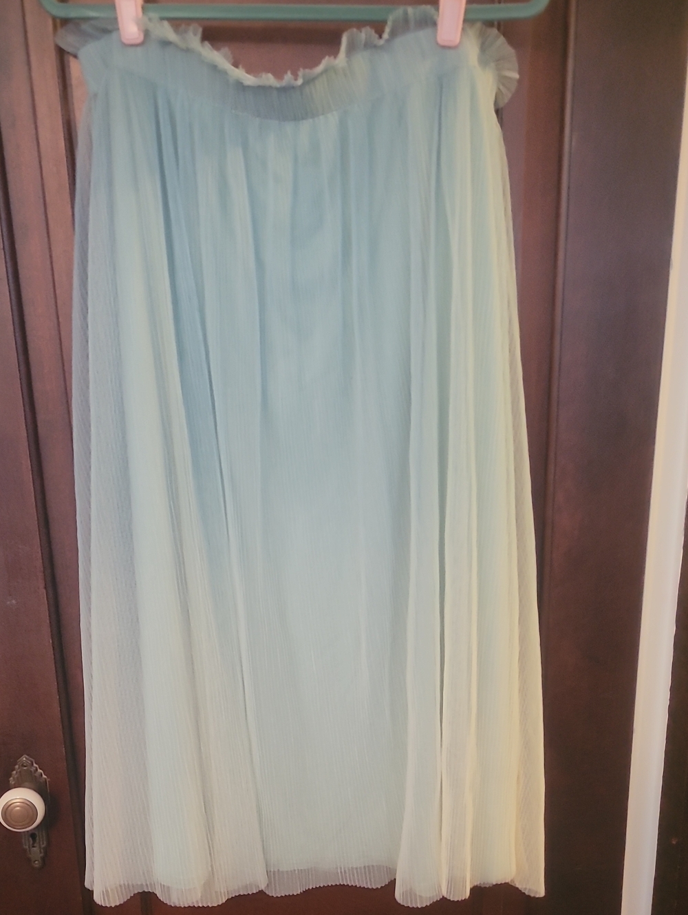 LC Lauren Conrad Pleated Mint Green Midi Skirt